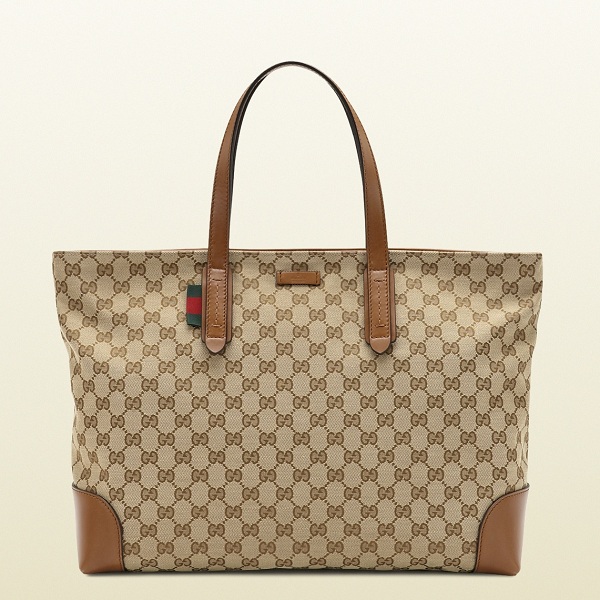 Authentic Gucci Large Original GG Tote Bag 308928 Brown